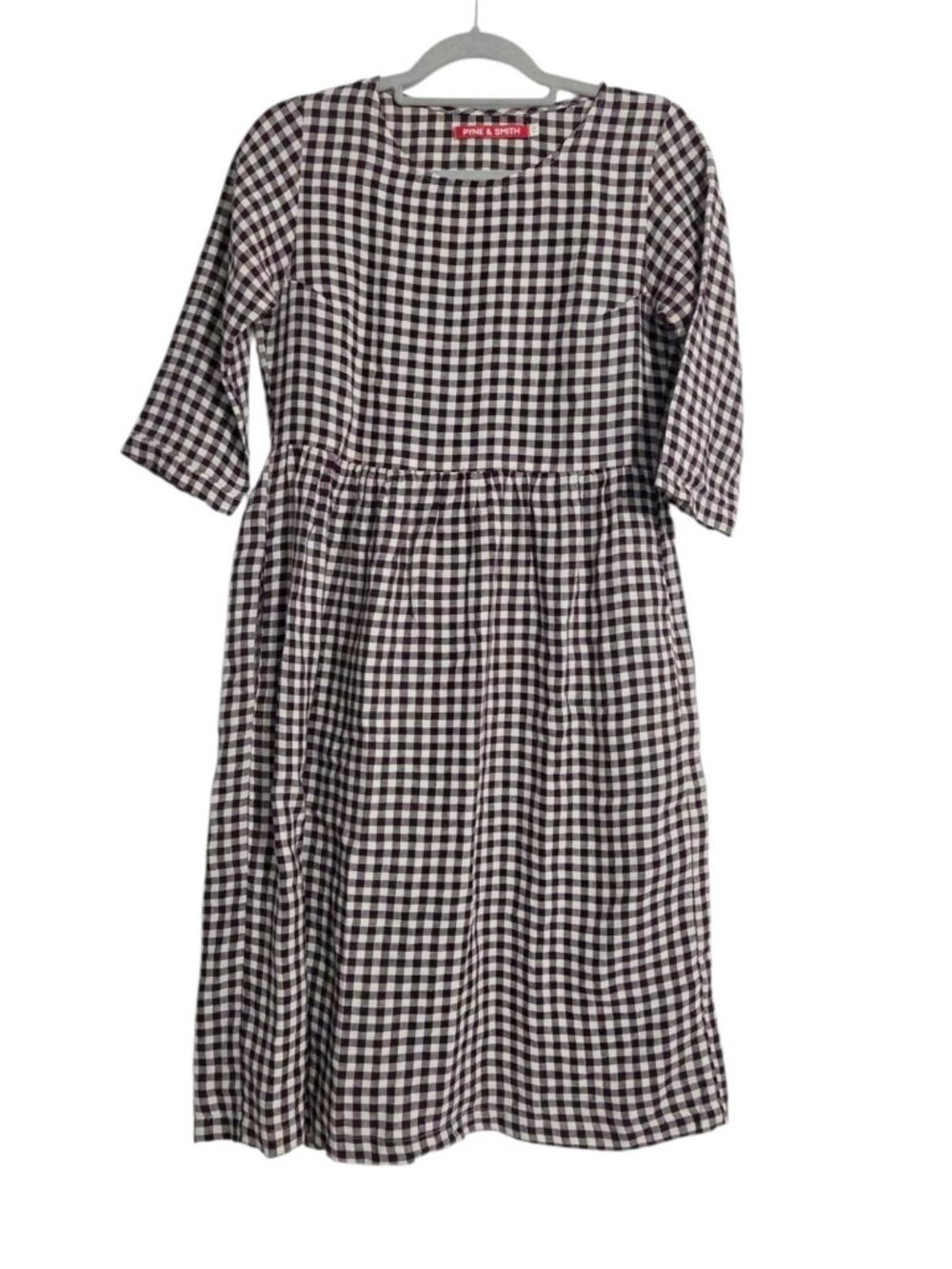 Pyne & Smith Size XS  Gingham Dress Lagenlook Boho Linen